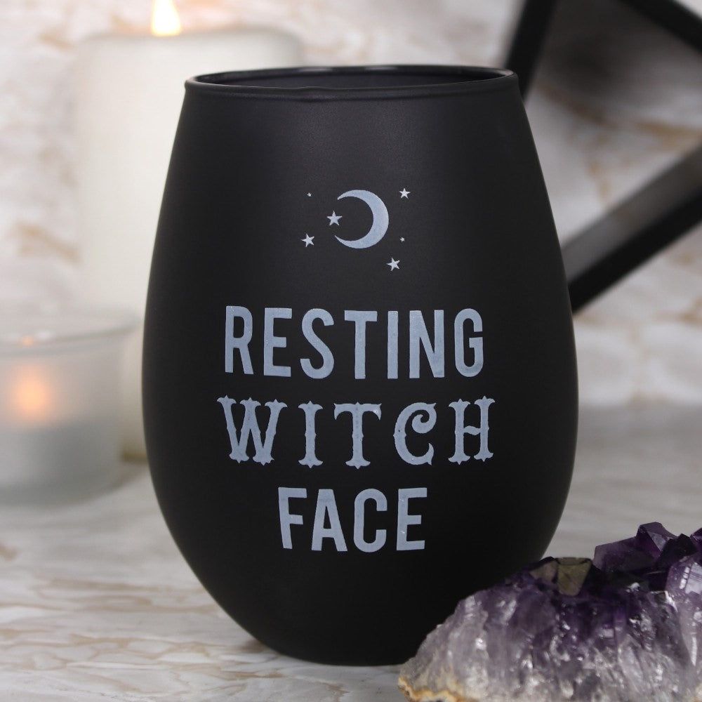 Resting Witch Face | Stemless Wine Glass