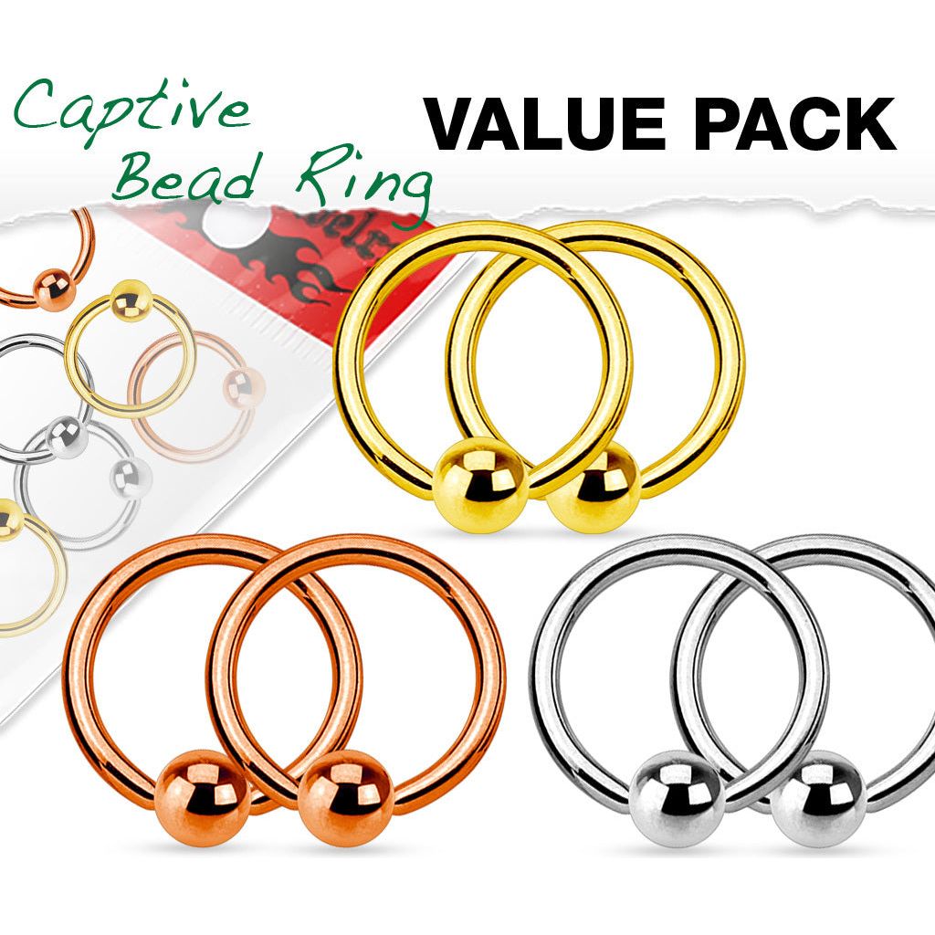 Value Pack 3 Pairs Annealed IP Captive Bead Rings – Glamore